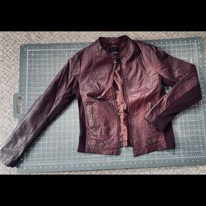Faux leather short jacket